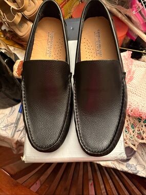 Giorgio Brutini Black Leather Slip-On Loafers